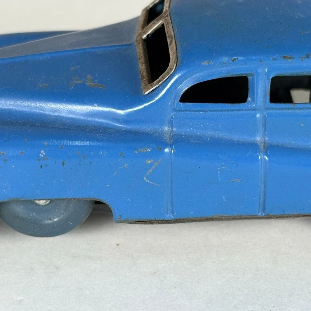 Occupied Japan 1940s Blue Wind Up‎ Toy Car Sedan 5.5 Inch Vintage MCM Toy
